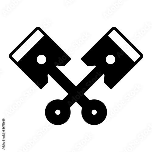 piston icon. black fill icon