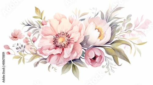 Elegant watercolor flowers perfect for greeting cards, invitations, and home decor prints.