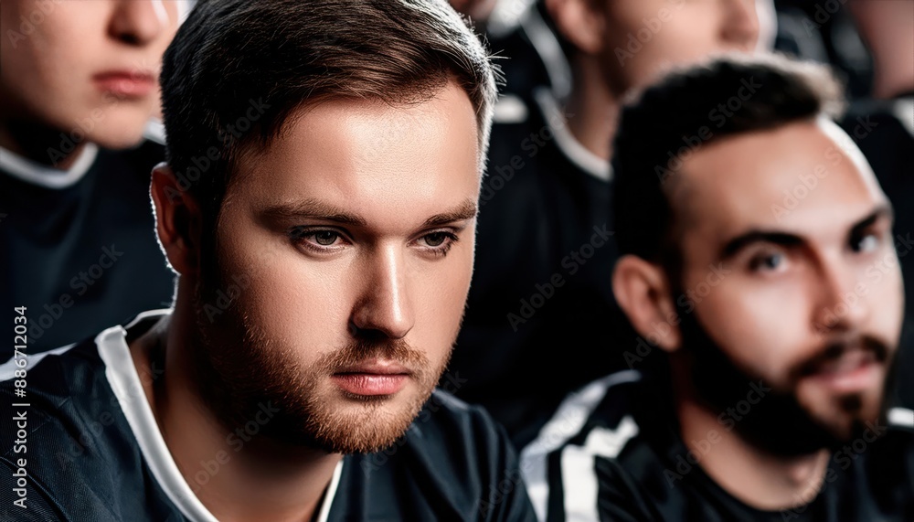 Close-up of football fans in the stands, displaying concern and disappointment as they watch their team perform