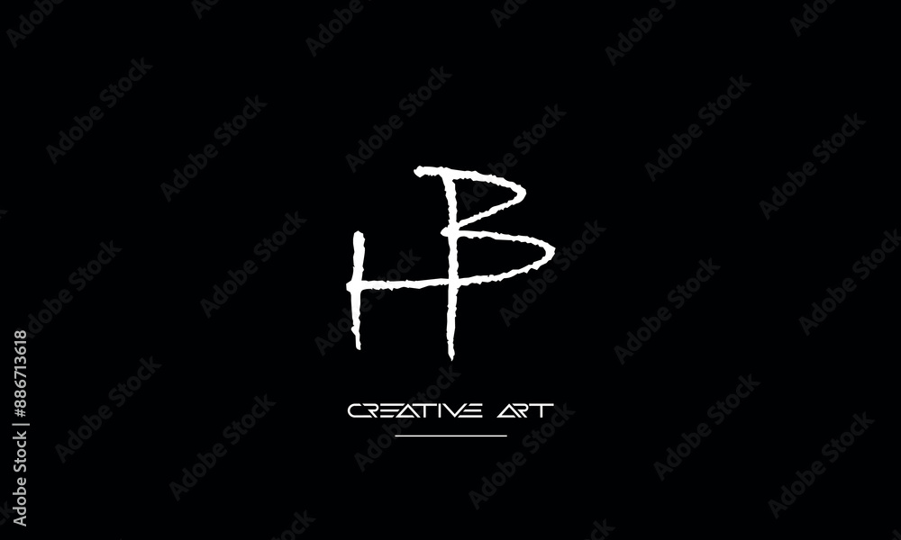HB, BH, H, B abstract letters logo monogram HB, BH, H, B abstract letters logo monogram