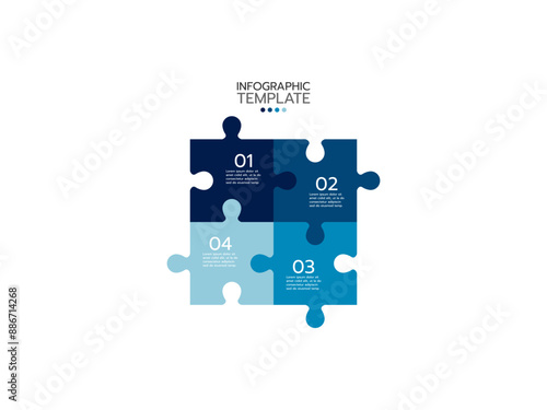 Infographic template. concept puzzle jigsaw with 4 options or steps.