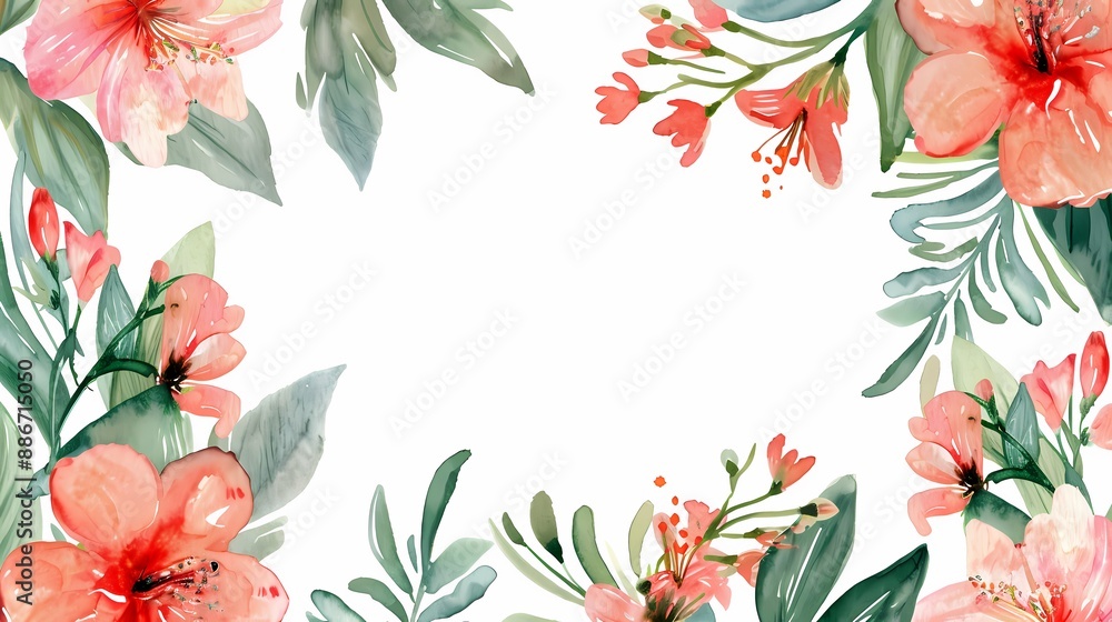 Obraz premium Elegant watercolor flowers perfect for greeting cards, invitations, and home decor prints.
