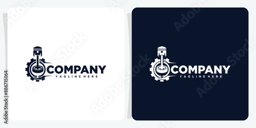 Logo collection Maintenance Engine Repair Service Gears and pistons Automotive engine mechanical technology logos