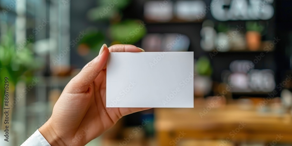 Blank Business Card Mockup in a Cafe Blank Business Card Mockup in a Cafe