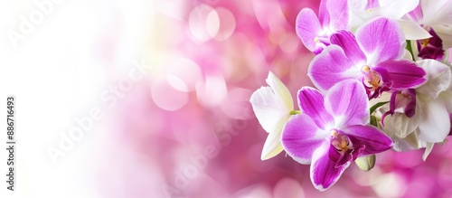 Purple and white dendrobium orchid with copy space image © Ilgun