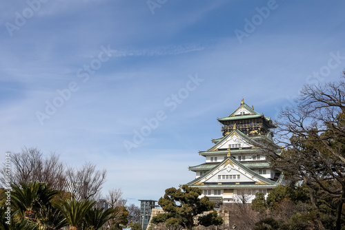 The osaka castle in the big castle and most famous in osaka japan