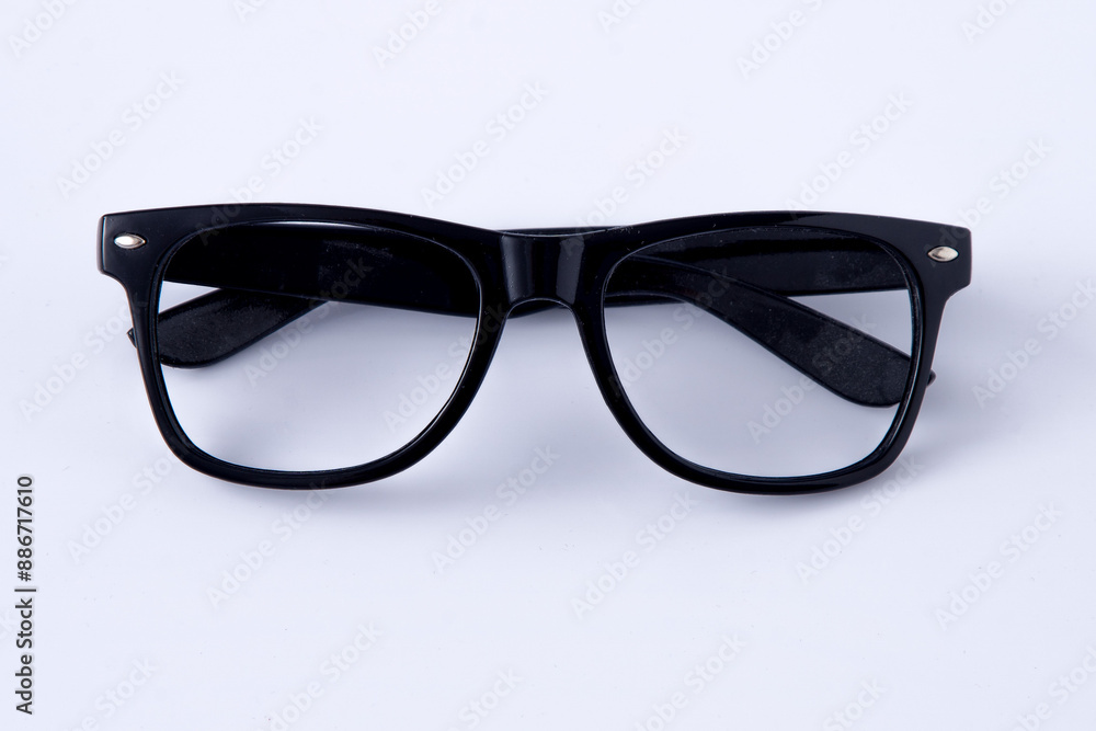 Glasses frame on white background. Black eyeglasses Glasses frame on white background. Black eyeglasses