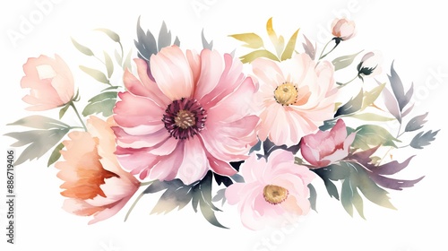 Elegant watercolor flowers perfect for greeting cards, invitations, and home decor prints.