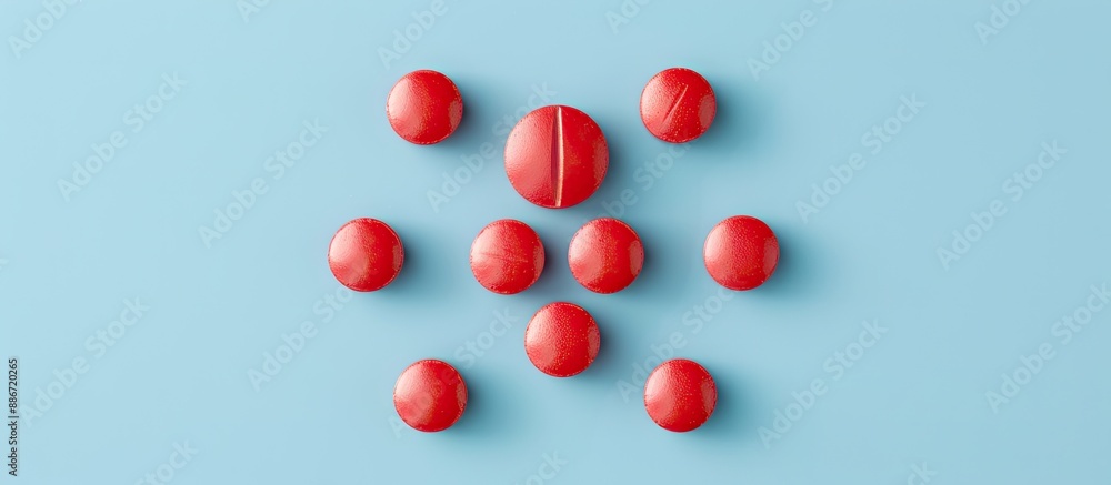 Male gender symbol highlighted by red pills on a light blue backdrop representing men s health with copy space image Male gender symbol highlighted by red pills on a light blue backdrop representing men s health with copy space image