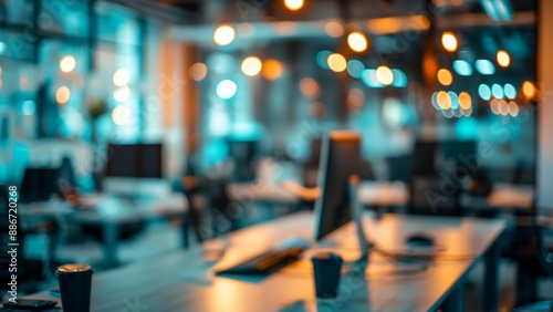 Wallpaper Mural Empty interior office blur background Torontodigital.ca