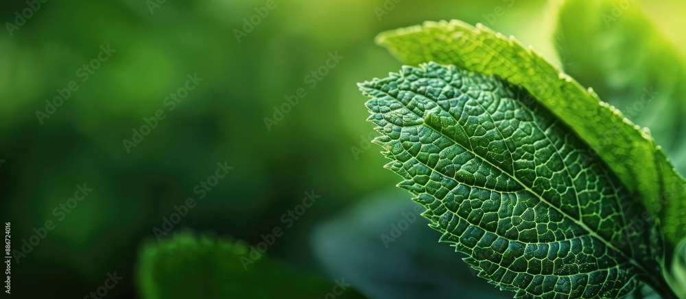 Green leaf close up view as a nature background with copy space image Green leaf close up view as a nature background with copy space image