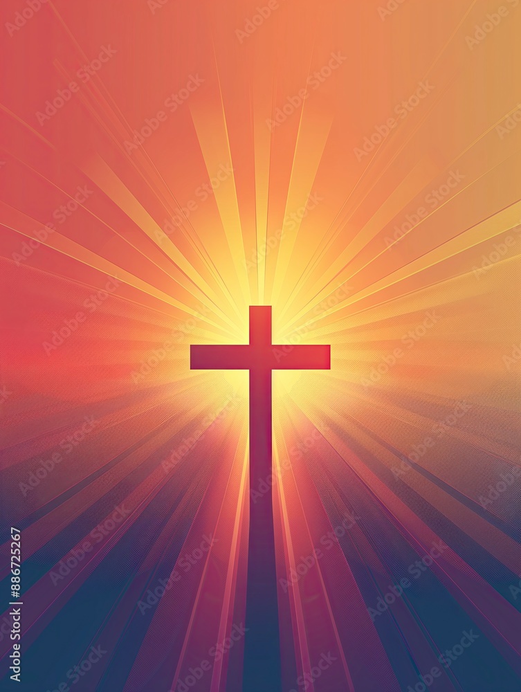 Radiant cross with light rays against a soft pastel background, symbolizing faith, hope, and spiritual illumination, ideal for religious and inspirational themes. Radiant cross with light rays against a soft pastel background, symbolizing faith, hope, and spiritual illumination, ideal for religious and inspirational themes.