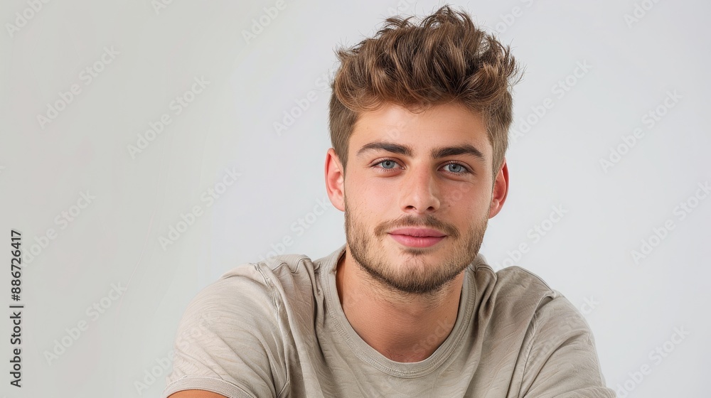 Handsome American Man: Portrait on White Background - Clean and Professional Visual Handsome American Man: Portrait on White Background - Clean and Professional Visual
