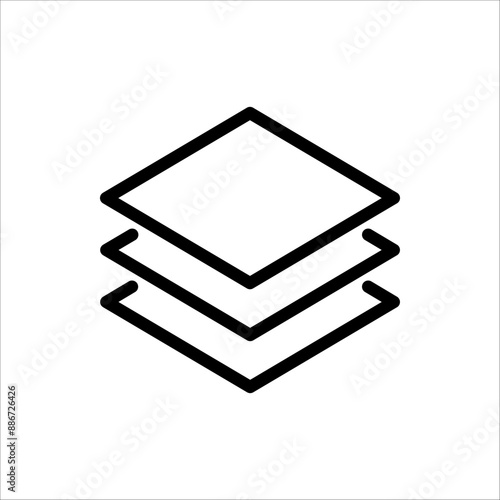 layers icon, structure material fabric, texture properties, isolated on a white background.