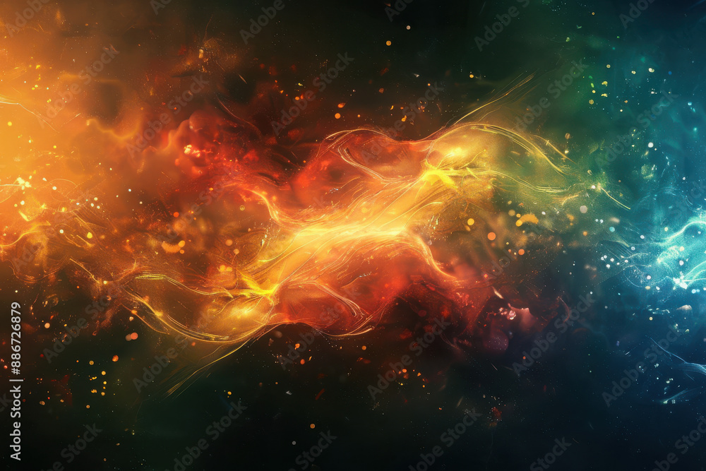 Obraz premium close up horizontal colorful abstract ethereal wavy background