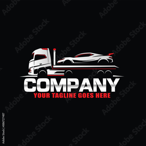 truck towing company services logo template