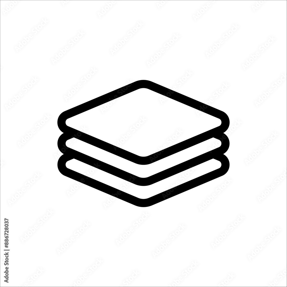 3 layers icon. For web design isolated on a white background, editable stroke vector illustration eps10. 3 layers icon. For web design isolated on a white background, editable stroke vector illustration eps10.