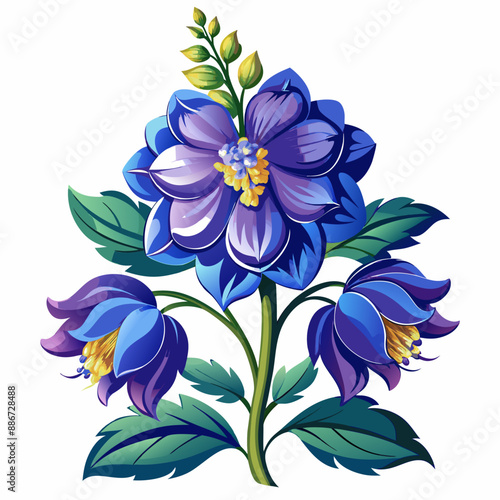 Delphinium flower vector illustration 