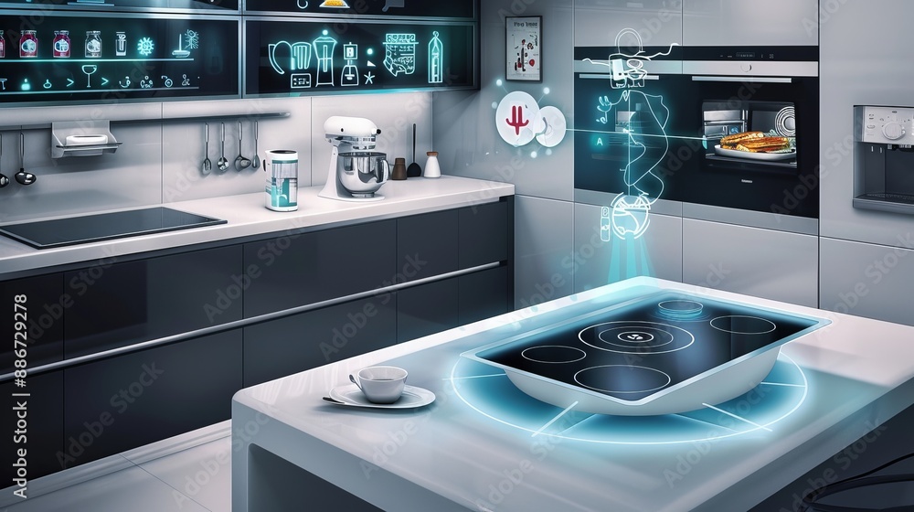 Smart Kitchen of Tomorrow HighTech Appliances Interactive Recipe Projection and Nutritional Tracking for Modern Living Smart Kitchen of Tomorrow HighTech Appliances Interactive Recipe Projection and Nutritional Tracking for Modern Living