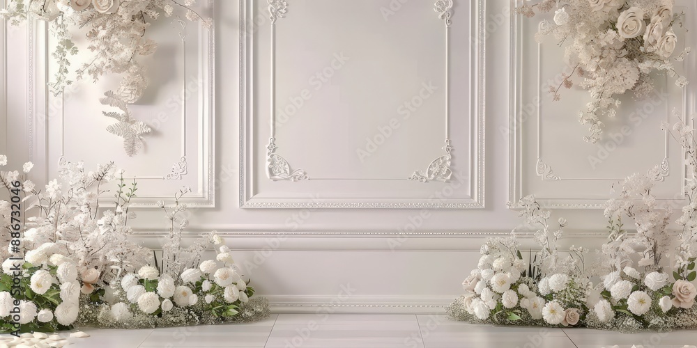 White Floral Backdrop White Floral Backdrop