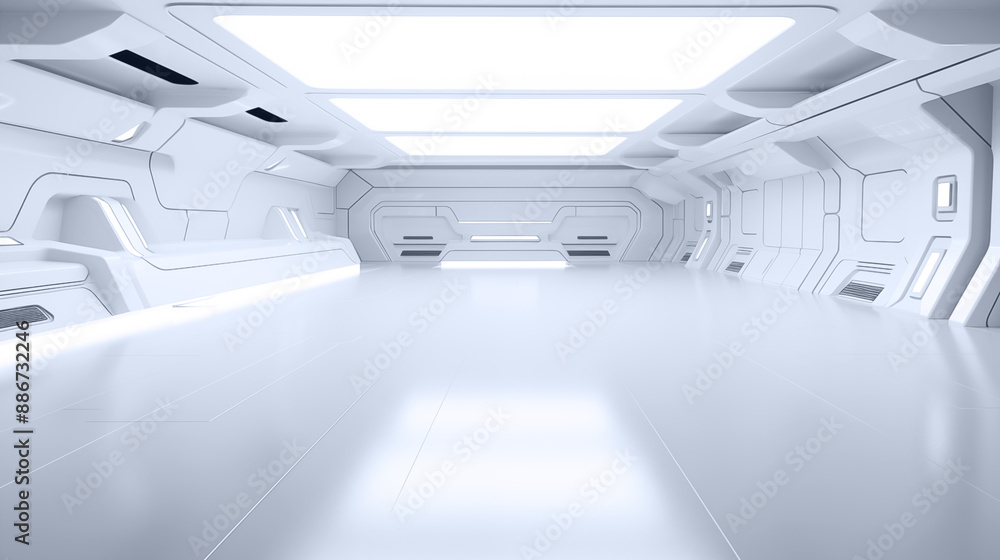 Obraz premium Bright white interior space background