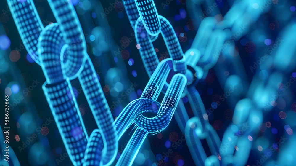 Digital Blockchain Network with Glowing Binary Code Illustrating the Complexity and Security of Decentralized Technology Systems
Digital Blockchain Network with Glowing Binary Code Illustrating the Complexity and Security of Decentralized Technology Systems