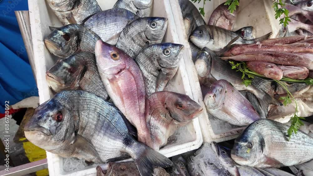 Closeup of Fresh Fish at the Fish Market in Agadir, Morocco
Closeup of Fresh Fish at the Fish Market in Agadir, Morocco
