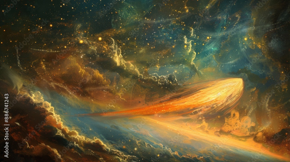 Fototapeta premium Comet definition , Types of comets , Interesting facts about comets