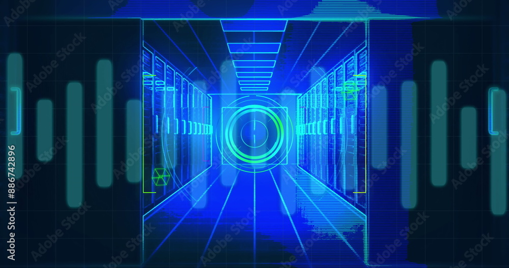 Image of data processing over computer servers Image of data processing over computer servers
