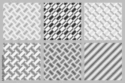 Seamless geometrical square pattern background set - abstract  vector graphic from squares