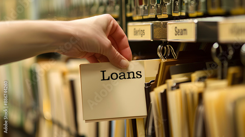 Hand Selecting a Loan File from a Filing Cabinet Highlighting the Importance of Financial Organization and the Role of Loans in Personal and Business Finance