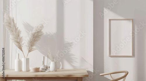 mockup frame in home interior background