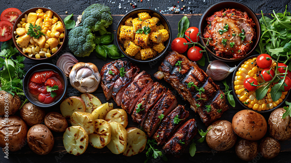 Summer BBQ Picnic Food Table Summer BBQ Picnic Food Table