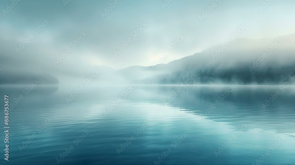 Fototapeta premium A bay in the morning fog where water