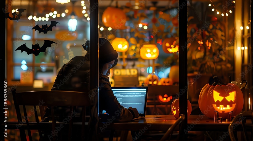 Cozy Cafe Corner with Seasonal Decorations Cozy Cafe Corner with Seasonal Decorations