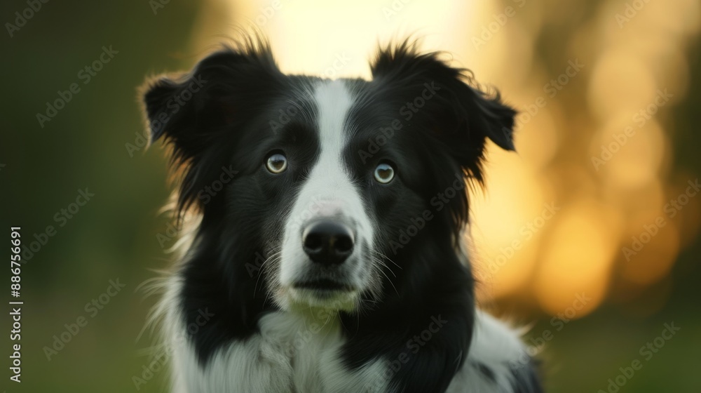 Border Collies face, highlighting its intelligent eyes and distinctive markings Border Collies face, highlighting its intelligent eyes and distinctive markings