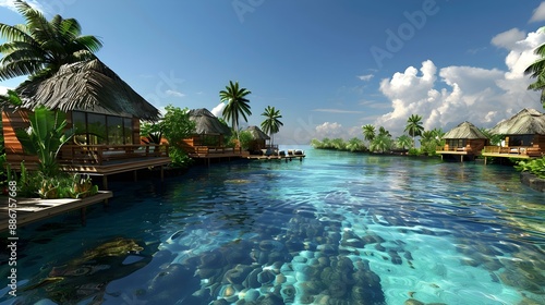 An upscale resort in a tropical paradise img