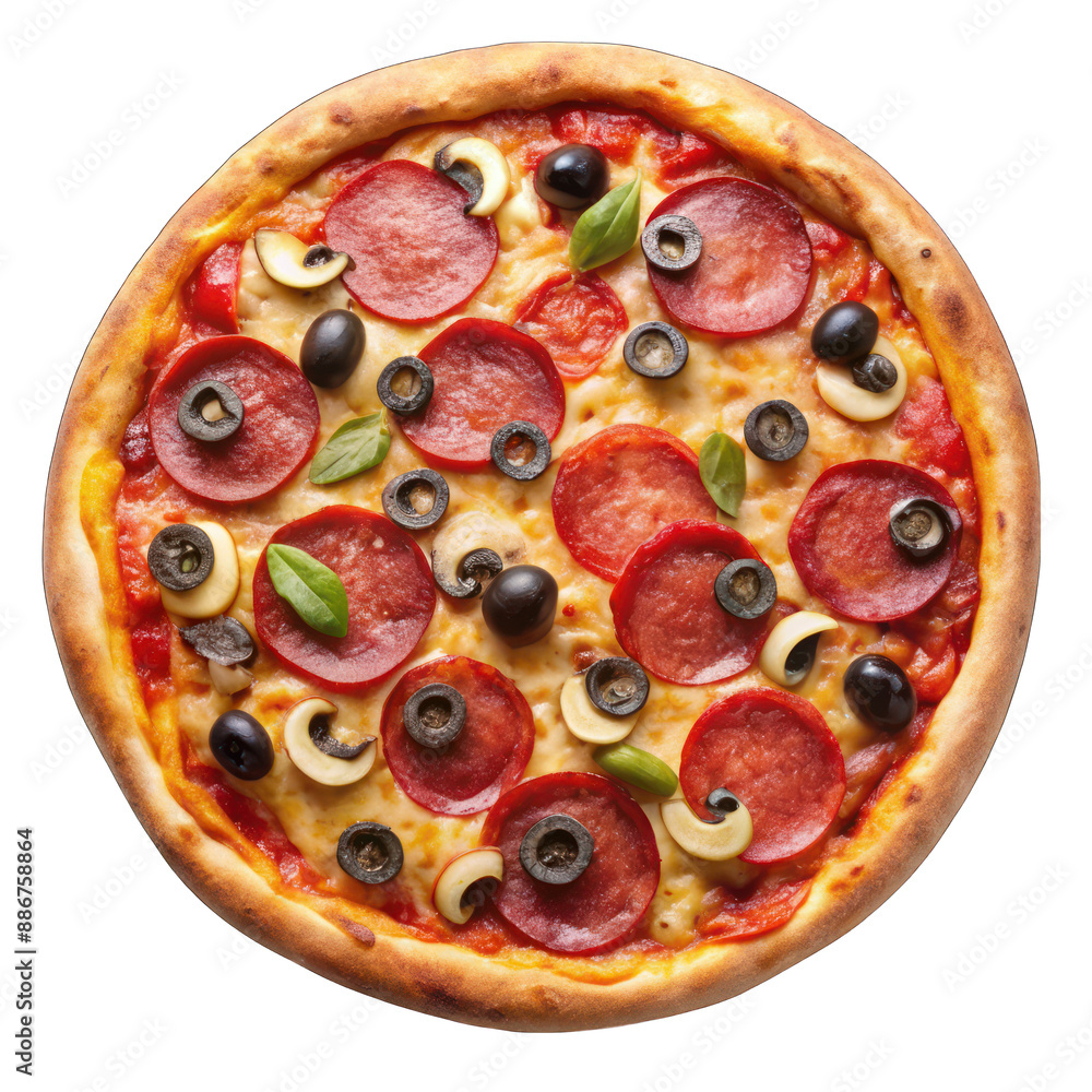 Delicious pizza isolated on transparent background Delicious pizza isolated on transparent background