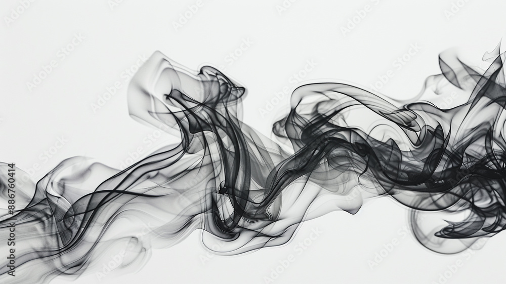 Fototapeta premium black smoke on a white background
