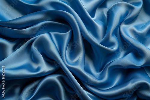 Wallpaper Mural 1 Blue silk fabric, view from the top, smooth surface, evenly, no scratches, realistic, very detailed, sharp focus Torontodigital.ca