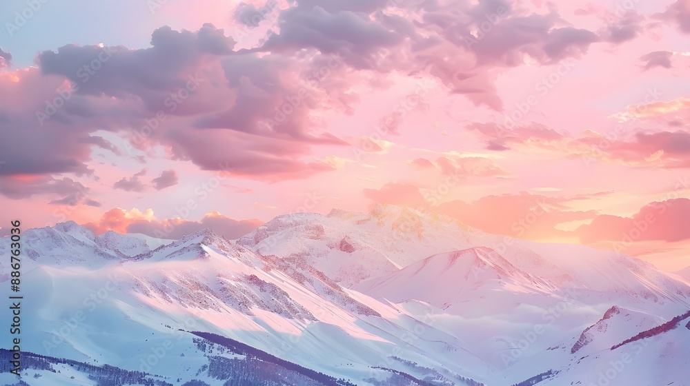 Obraz premium Pastel colors of a spring dawn illuminating image