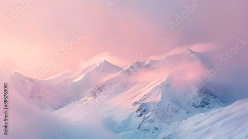 Pastel colors of a spring dawn illuminating picture photo