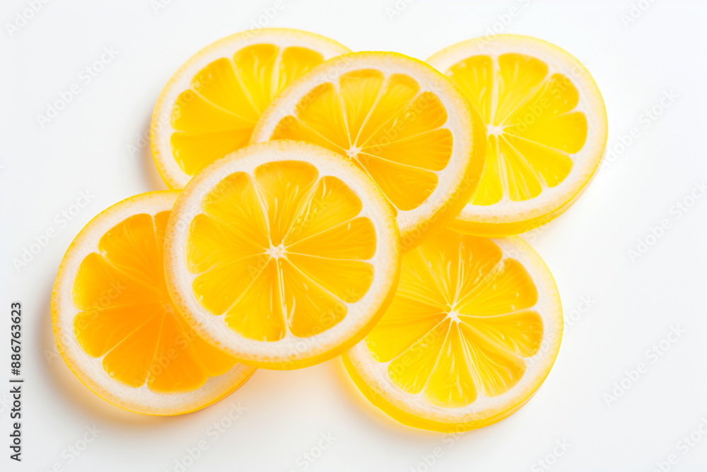 yellow lemon candy on a white background yellow lemon candy on a white background