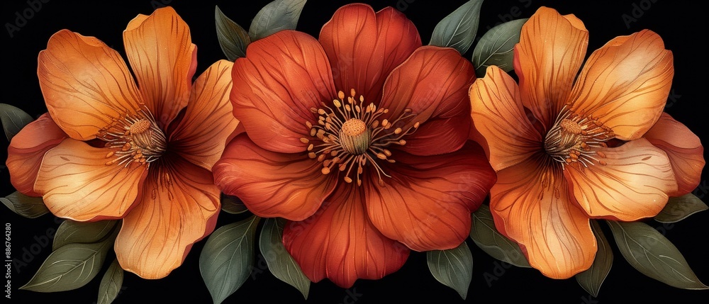 Vibrant Orange and Yellow Flowers in Full Bloom, Flower Arrangement Vibrant Orange and Yellow Flowers in Full Bloom, Flower Arrangement