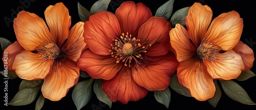 Wallpaper Mural Vibrant Orange and Yellow Flowers in Full Bloom, Flower Arrangement Torontodigital.ca