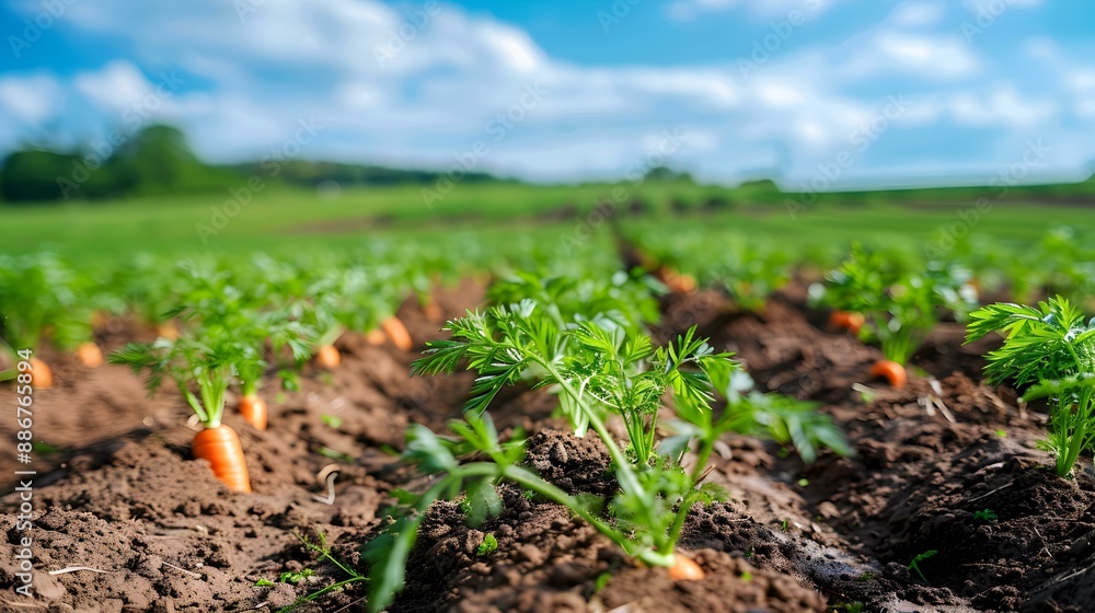 A carrot plantation on a sunny day img A carrot plantation on a sunny day img