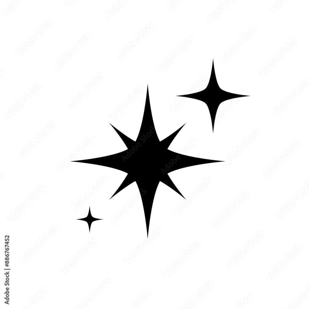 Sparkle star, twinkle icon in generic design
