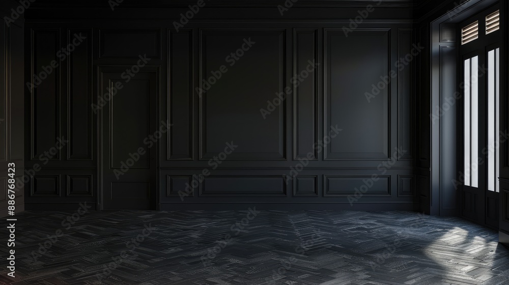 empty elegant dark room at night with dim lighting and plenty of copy space for text or design elements empty elegant dark room at night with dim lighting and plenty of copy space for text or design elements