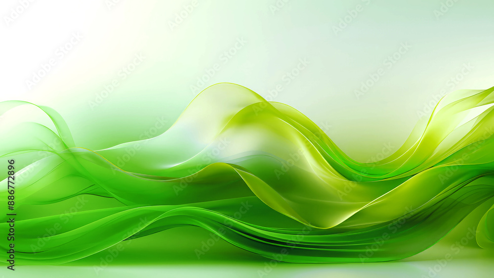 Fototapeta premium abstract green and white wave background