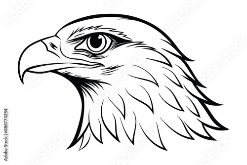 Elegant eagle head line art vector illustration design, perfect for prints and digital use.